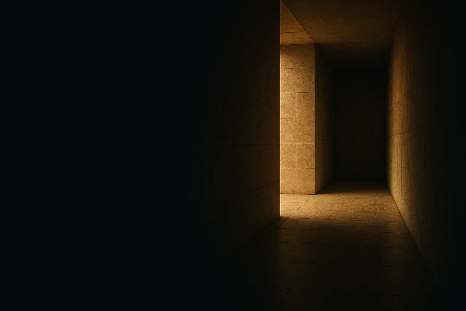 Corredor de luz em interior minimalista — a escolha do regime
